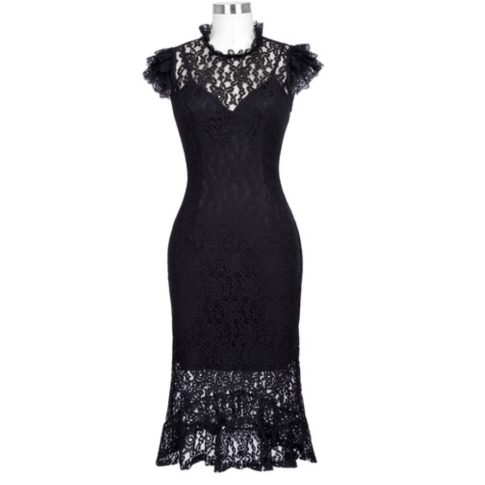Black Lace Vintage Style Dress
